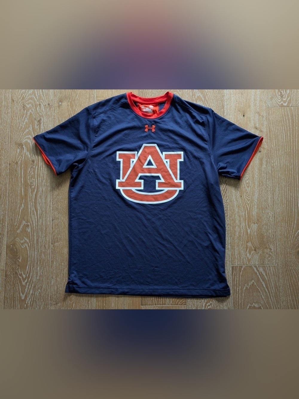 Under Armour UA Auburn Tigers Heatgear Mesh Heat Gear Orange Blue Men's Sz L